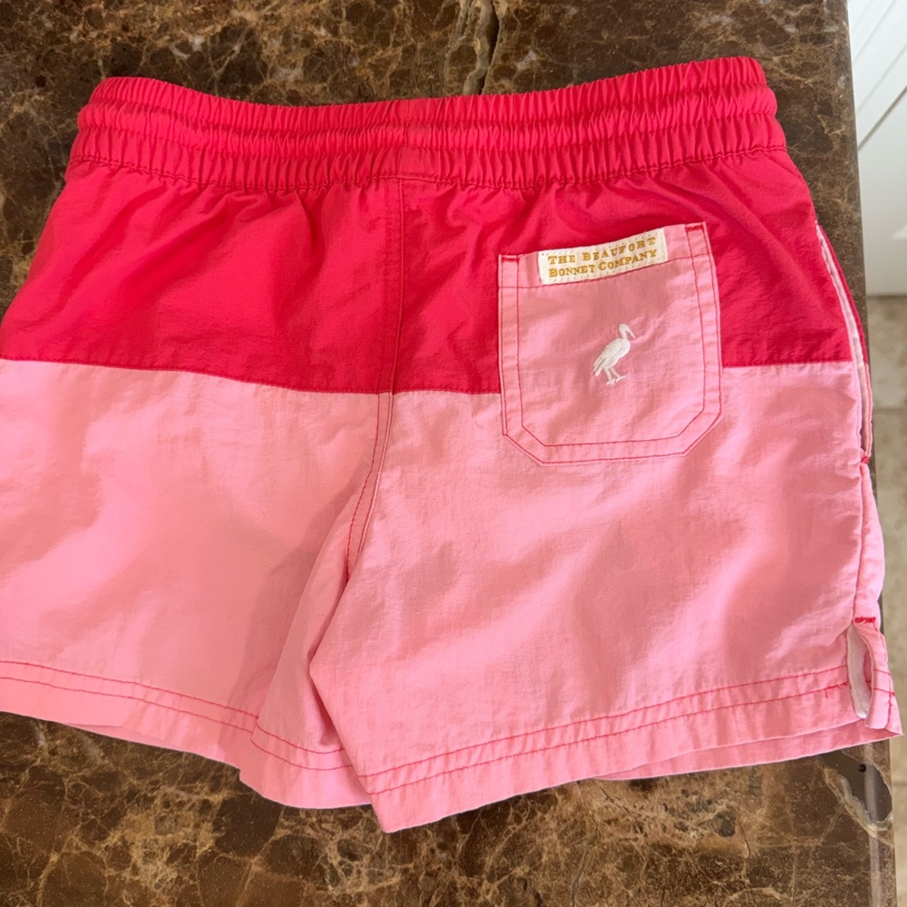 The Beaufort Bonnet Company Red and White Colorblock Swim Shorts - Picture 2 of 4